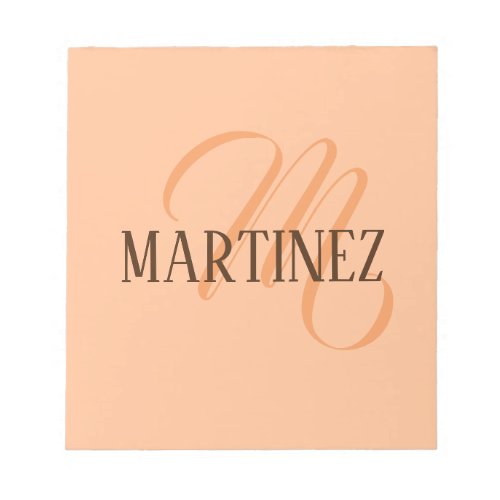 Peach Fuzz Elegant Personalized Name  Notepad