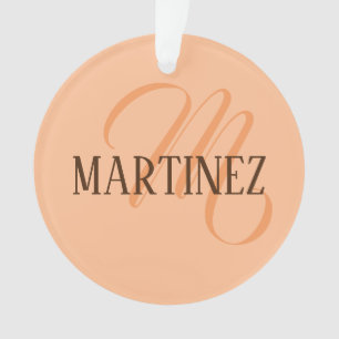 Peach Fuzz Elegant Personalized Name  Ornament