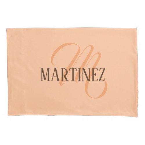 Peach Fuzz Elegant Personalized Name  Pillow Case