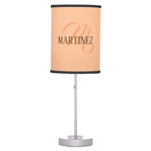 Peach Fuzz Elegant Personalized Name  Table Lamp