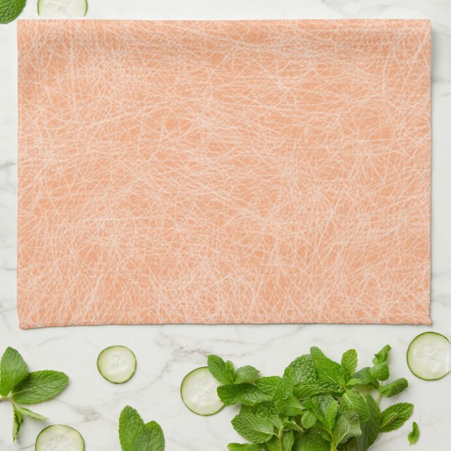 Peach Fuzz Faux Leather  Kitchen Towel (Folded)