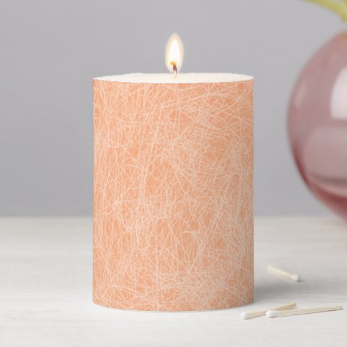 Peach Fuzz Faux Leather  Pillar Candle