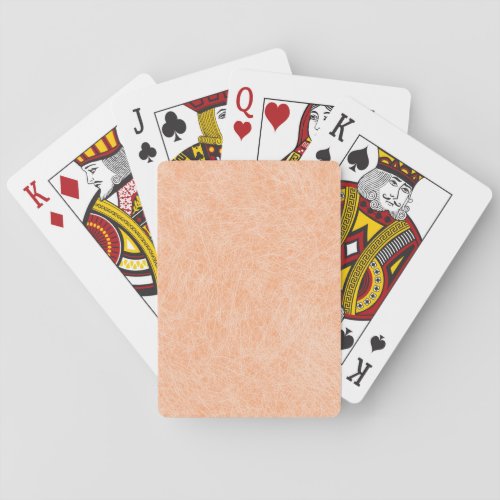Peach Fuzz Faux Leather  Playing Cards