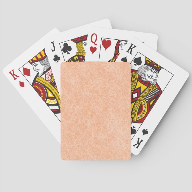 Peach Fuzz Faux Leather  Poker Cards (Back)