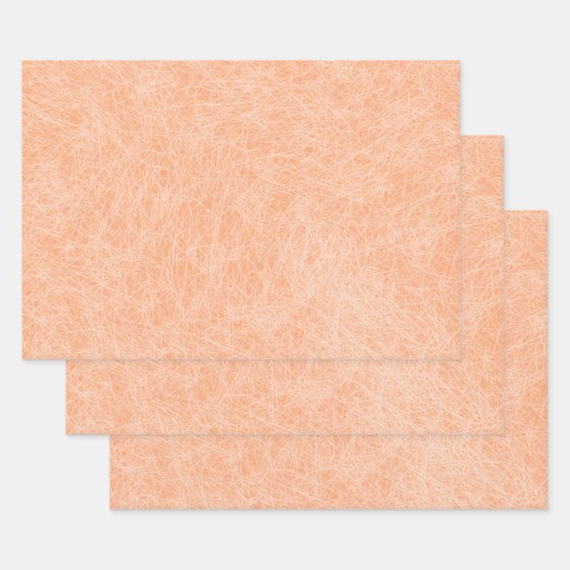 Peach Fuzz Faux Leather  Wrapping Paper Sheets (Set)