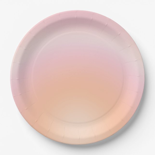 Peach Fuzz Gradient Paper Plates (Front)