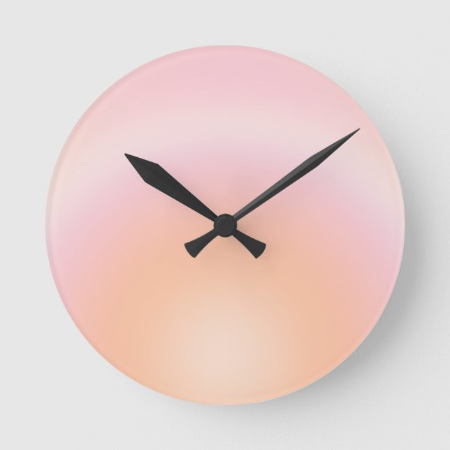 Peach Fuzz Gradient Round Clock (Front)