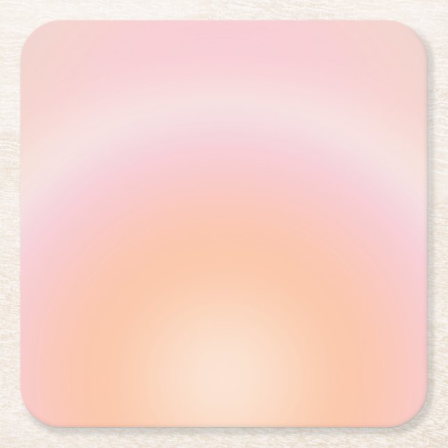 Peach Fuzz Gradient Square Paper Coaster (Front)