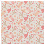 Peach Fuzz Groovy Cowgirl boots and hats Fabric
