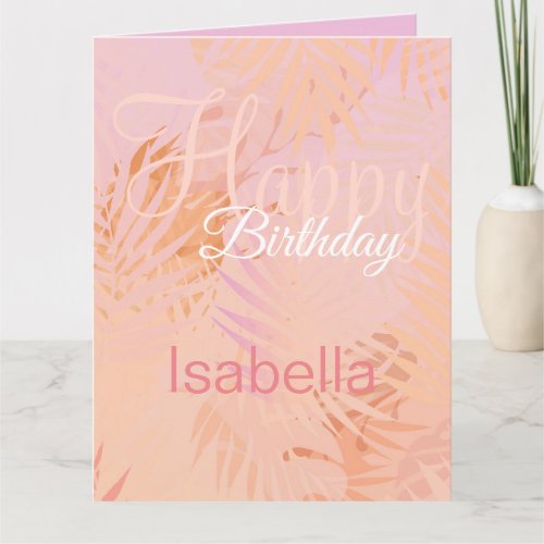 Peach Fuzz Minimalist Modern Personalized Birthday Card