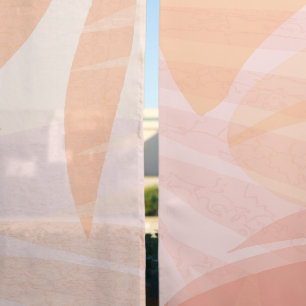 Peach Fuzz Minimalist Modern Tropical Leaves Blackout Curtains