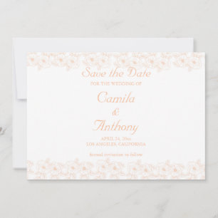 Peach Fuzz minimalist Trendy Flower Pattern Invitation