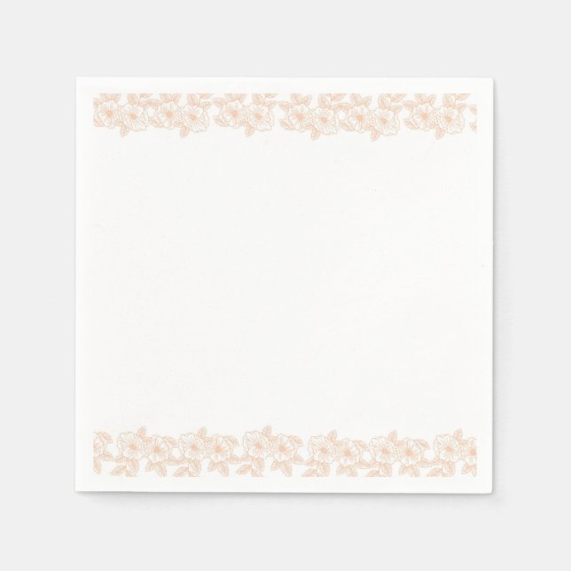 Peach Fuzz minimalist Trendy Flower Pattern Napkins (Front)