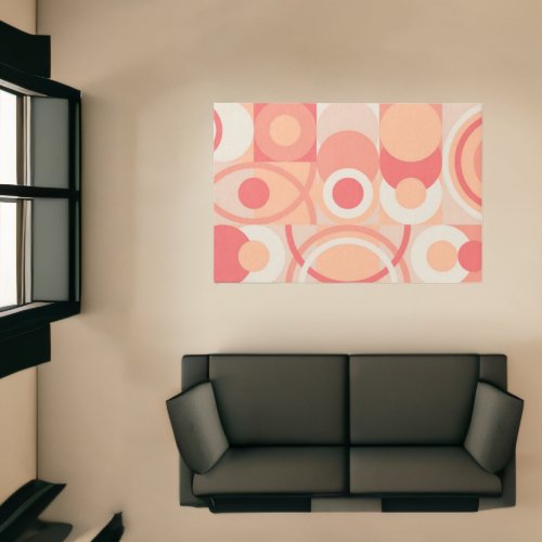 Peach Fuzz Modern Abstract Retro Geometric Pattern Rug