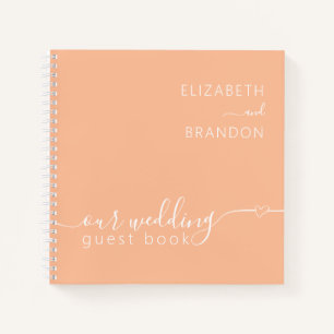 Peach Fuzz Modern Minimal Wedding Guest Book