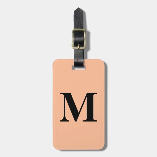 Peach Fuzz Monogram Initial Custom Name Gift Favor Luggage Tag