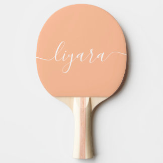 Peach fuzz name calligraphy ping pong paddle