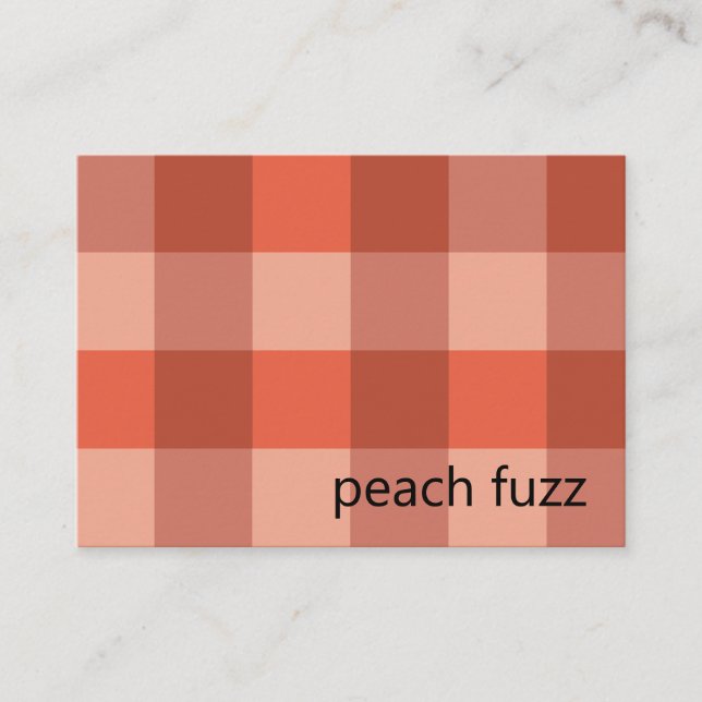 Peach Fuzz Orange Checkerboard Pattern Business Card (Front)