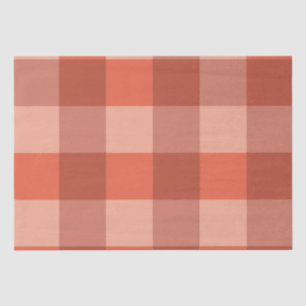 Peach Fuzz Orange Checkerboard Pattern Tissue Paper