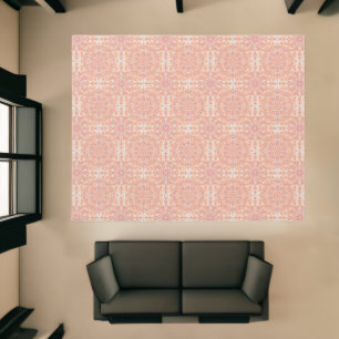 Peach Fuzz Pearl Geometric Mandala Abstract Area Rug