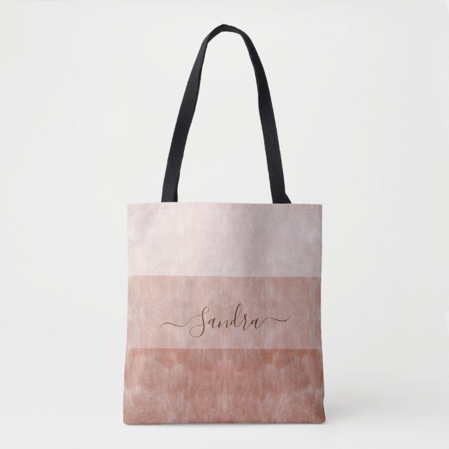 Peach Fuzz Personalized Bridesmaid Gifts Tote Bag (Front)