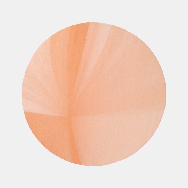Peach Fuzz Rays Round Area Rug (Front)