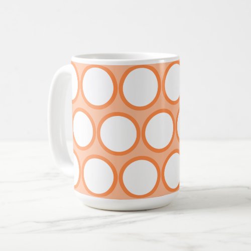 Peach fuzz retro polka dots coffee mug