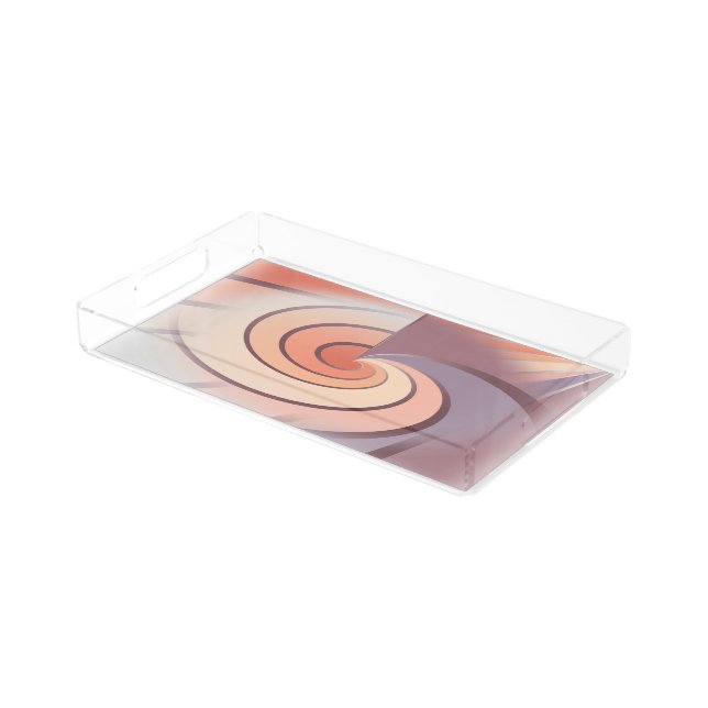 Peach fuzz seashell acrylic tray (Angled)