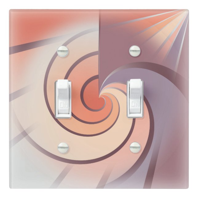 Peach fuzz seashell light switch cover (In Situ)
