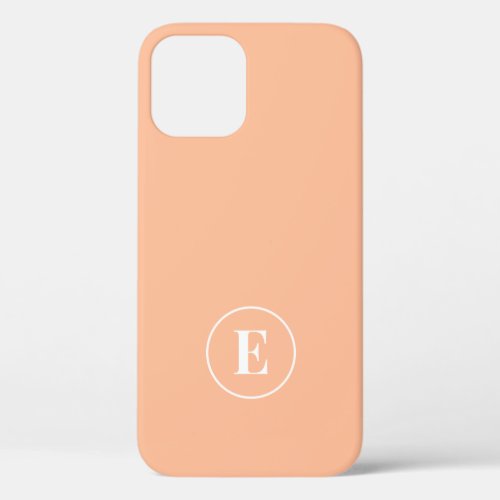 Peach Fuzz Solid Color Monogram iPhone 12 Case