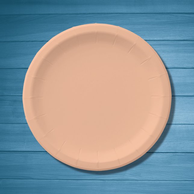 Peach Fuzz Solid Color Paper Plates (Creator Uploaded)