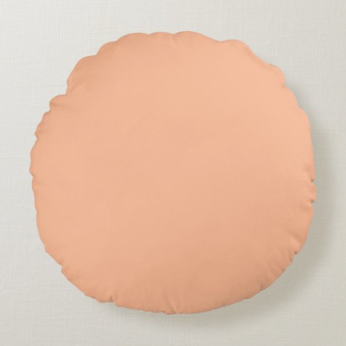 Peach Fuzz Solid Color Round Pillow