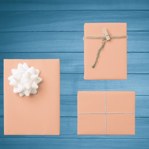 Peach Fuzz Solid Color Wrapping Paper Sheets