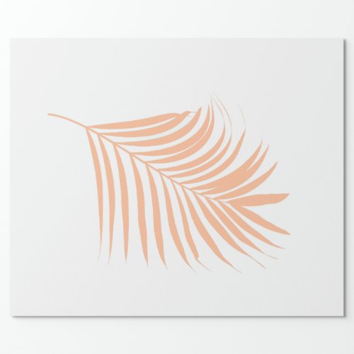 Peach Fuzz Tropical Weddings Palm Leaf Pattern Wrapping Paper