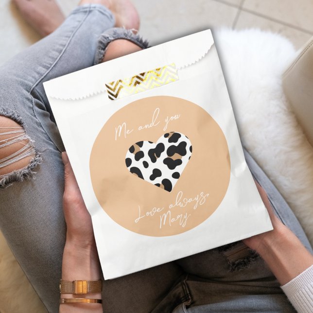 Peach Fuzz Valentine's Favor Bag - Heart Print (Creator Uploaded)