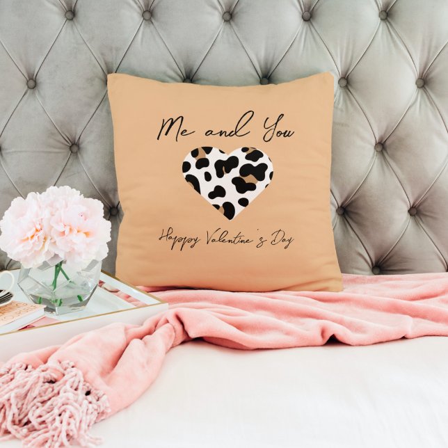 Peach Fuzz Valentine's Throw Pillow - Me and You (Creator Uploaded)
