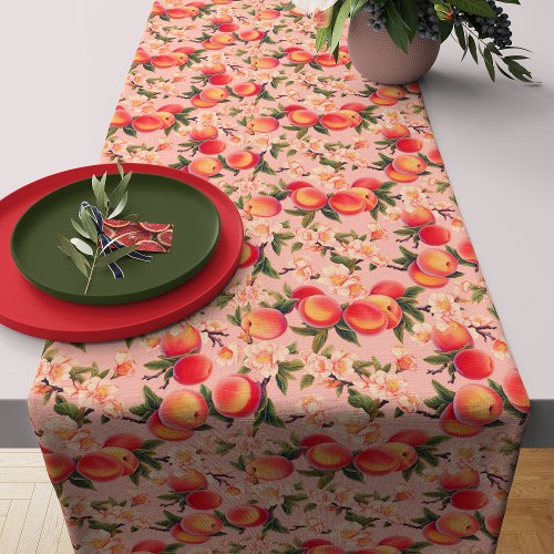 Peach Fuzz Watercolor Bliss _ Peach Themed Medium Table Runner