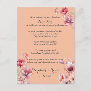 Peach Fuzz Wedding Advice Well Wishes Card