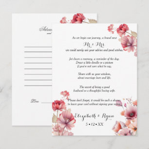 Peach Fuzz Wedding Advice Well Wishes  Card