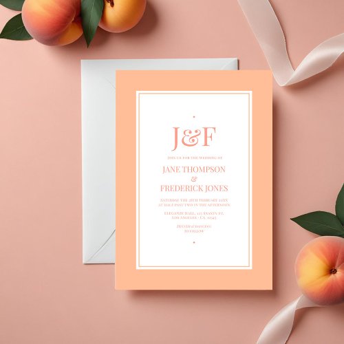 Peach Fuzz Wedding Invitation