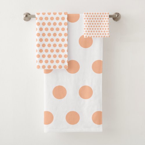 Peach Fuzz White Custom Colors Cute Classy Elegant Bath Towel Set