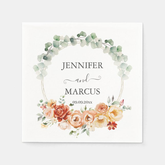 Peach Garden Romance Napkins (Front)