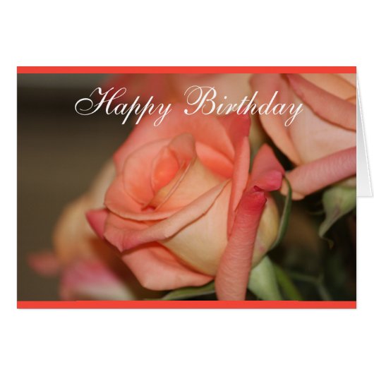 Peach Garden Roses Cards (Front Horizontal)
