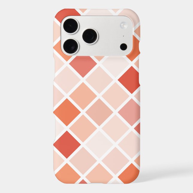 Peach Geometric Square Pattern Iphone Case (Back)