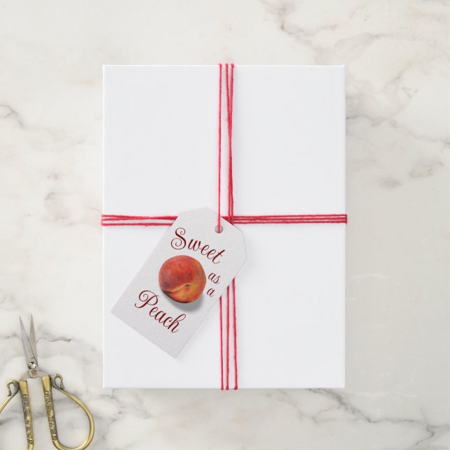 Peach Gift Tag (With Twine)