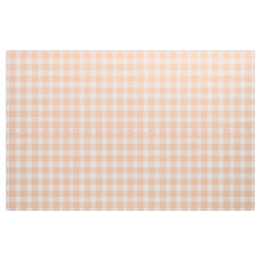Peach Gingham Fabric