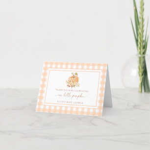 Peach Gingham Fall Pumpkin Thank You