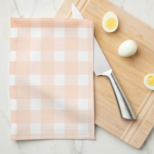 Peach Gingham Kitchen Towel