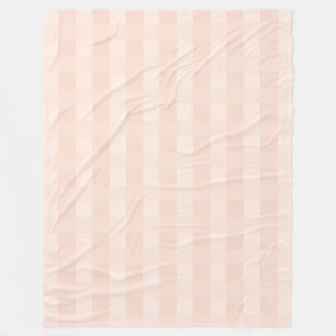 Peach Gingham Plaid Pattern Fleece Blanket