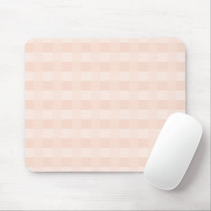 Peach Gingham Plaid Pattern Mouse Pad